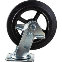 Колесо большегрузное обрезиненное поворотное с тормозом Longway SCDB80