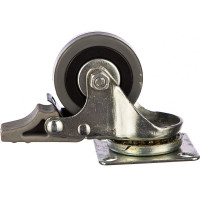 Колесо с вращающейся опорой, пластиной крепления и передним тормозом (50 мм; 35 кг) Tellure rota 378101