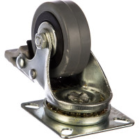 Колесо с вращающейся опорой, пластиной крепления и передним тормозом (50 мм; 35 кг) Tellure rota 378101