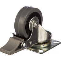 Колесо с вращающейся опорой, пластиной крепления и передним тормозом (50 мм; 35 кг) Tellure rota 378101