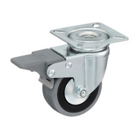 Колесо с вращающейся опорой, пластиной крепления и передним тормозом (80 мм; 55 кг) Tellure rota 378103