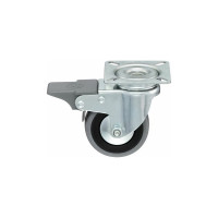 Колесо с вращающейся опорой, пластиной крепления и передним тормозом (80 мм; 55 кг) Tellure rota 378103