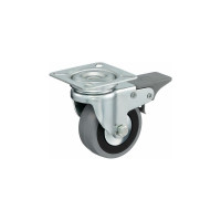 Колесо с вращающейся опорой, пластиной крепления и передним тормозом (80 мм; 55 кг) Tellure rota 378103