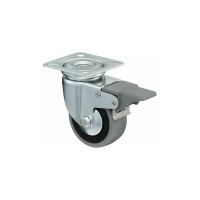 Колесо с вращающейся опорой, пластиной крепления и передним тормозом (80 мм; 55 кг) Tellure rota 378103