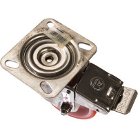 Колесо с нержавеющей вращающейся опорой, пластиной крепления и передним тормозом (80 мм; 120 кг; INOX) Tellure rota 606701