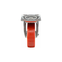 Колесо с нержавеющей вращающейся опорой, пластиной крепления и передним тормозом (80 мм; 120 кг; INOX) Tellure rota 606701