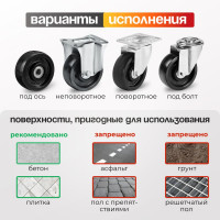 Колесо термостойкое поворотное Tellure rota d- 100мм, до 300С, шариковые термо подшипники, 677112