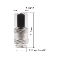 Соединитель (рапид "мама" - M 1/4") Foxweld AERO 5768