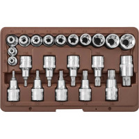 Набор торцевых головок торцевых и насадок с вставками TORX (22 шт.) Ombra 953222 55582