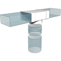 Соединитель Т-образный плоских воздуховодов 55х110 мм с выходом на фланцевый воздухораспределитель 100 мм ERA 511ТФ10П 87-744