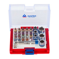 Набор вставок бит 1/4, TORX, HEX, PZ, PH, SLOT, 28 предметов МАСТАК 058-10028C
