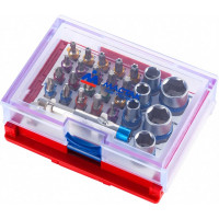 Набор вставок бит 1/4, TORX, HEX, PZ, PH, SLOT, 28 предметов МАСТАК 058-10028C
