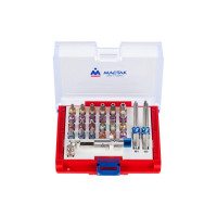 Набор вставок бит 1/4, TORX, HEX, PZ, PH, SLOT, 28 предметов МАСТАК 058-11028C