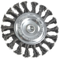 Щётка, витая стальная проволока №087 (100 мм; хвостовик 6 мм) для дрели АТАКА 22419