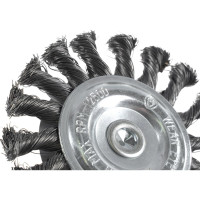 Щётка, витая стальная проволока №087 (100 мм; хвостовик 6 мм) для дрели АТАКА 22419