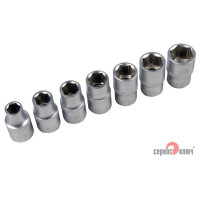 Набор головок шестигранных (7 пр; 10-19 мм; 1/2") СЕРВИС КЛЮЧ 77555