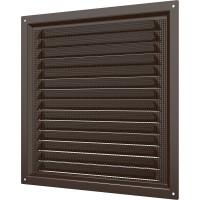 Решетка вентиляционная стальная с сеткой (200x200 мм; коричневая) ERA 2020МЭ кор 87-916