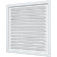 Решетка вентиляционная стальная с сеткой (200x200 мм; белая) ERA 2020МЭ 233-004