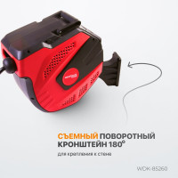 Пневматическая катушка WIEDERKRAFT с армированным шлангом PVC 3/8" длина 15+1м WDK-85260