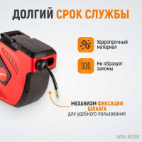 Пневматическая катушка WIEDERKRAFT с армированным шлангом PVC 3/8" длина 15+1м WDK-85260