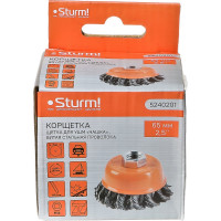 Щетка чашечная, витая стальная проволока (65 мм; М14х2 мм) Sturm 5240201