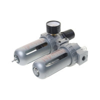 Фильтр влагоотделитель  двойной AFRL802 1/4" с регулятором и лубрикатором Pegas pneumatic PGS-4701