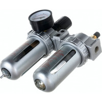 Фильтр влагоотделитель  двойной AFRL802 1/4" с регулятором и лубрикатором Pegas pneumatic PGS-4701