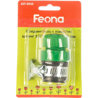 Соединитель с хомутом для шланга 1/2" и труб 16-21 мм 50/100 137-2012 FEONA 134955