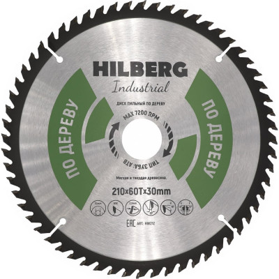 Диск пильный Hilberg Industrial Дерево 210x30x60Т HW212
