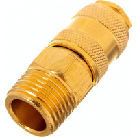 Быстроразъем пневматический Эврика с клапаном с наружной резьбой 1/2 латунь ER-BSE1-4SM 935763
