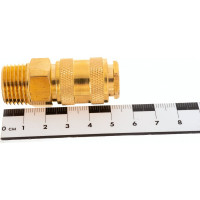 Быстроразъем пневматический Эврика с клапаном с наружной резьбой 1/2 латунь ER-BSE1-4SM 935763