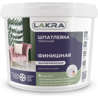 Шпатлевка латексная финишная выравнивающая для гипсокартона 9кг Лакра 90005285929
