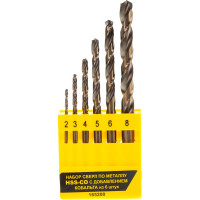Набор сверл по металлу HSS-Co из 6 штук пластиковая упаковка ГРАНИТ 165200