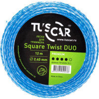 Леска для триммера Square Twist DUO, Premium, 2.4 мм, 12 м TUSCAR 10142424-12-1