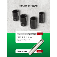 Набор головок-экстракторов Rockforce 5 предметов RF-906U2(15255)