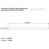 Gigant Черенок для грабель высший сорт деревянный 30х1200мм G-0430213