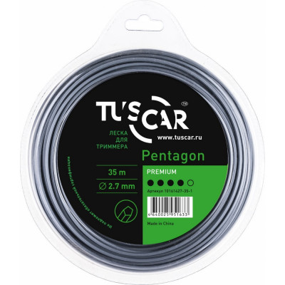 Леска для триммера TUSCAR Pentagon Premium 10161427-35-1