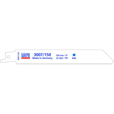 Wilpu полотно 3007/150 bi-metall х 5 шт/уп для жести тоньше 1,2мм мелкозубное 1411500005