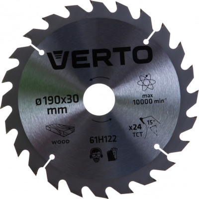 VERTO Диск отрезной 190x30 мм 24 зуба 61H122