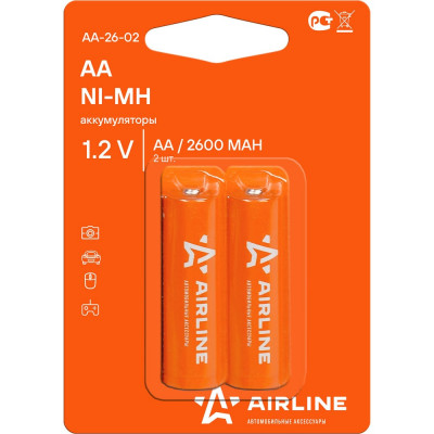 Аккумуляторная батарейка Airline AA HR6 Ni-Mh 2600 mAh AA-26-02