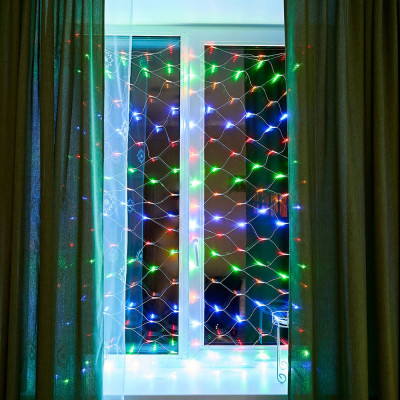 Neon-Night Гирлянда СЕТЬ 1,8x1,5м, прозрачный ПВХ, 180 LED МУЛЬТИ 215-139