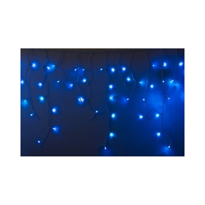 Гирлянда Neon-Night АЙСИКЛ бахрома, 2,4х0,6 м, белый ПВХ, 76LED синие 255-033-6