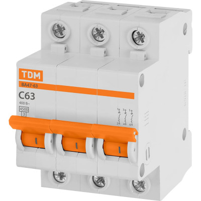 TDM Авт. выкл.ВА47-63 3Р 63А 4,5кА х-ка С SQ0218-0025