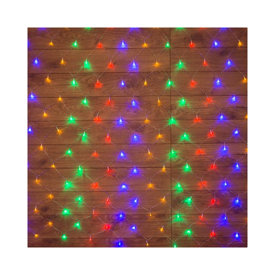 Neon-Night Гирлянда Сеть 1,5х1,5м, прозрачный ПВХ, 150 LED Мультиколор, 8 режимов 215-129