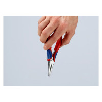 Захватные длинногубцы для электроники плоскокруглые губки, 145 мм, 2-комп ручки KNIPEX KN-3562145