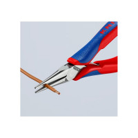 Захватные длинногубцы для электроники плоскокруглые губки, 145 мм, 2-комп ручки KNIPEX KN-3562145