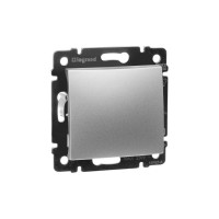 Выключатель Legrand одноклавишный Legrand Valena 10А 250В схема 1 безвинтовые зажимы алюминий 694336