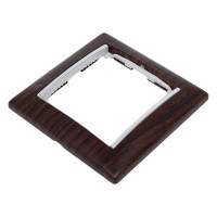 Рамка Legrand 1 пост Valena тёмное дерево/серебряный штрих 696730