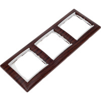 Рамка Legrand 3 поста Valena тёмное дерево/серебряный штрих 696732