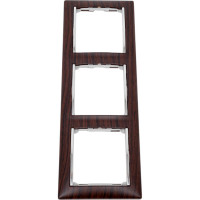 Рамка Legrand 3 поста Valena тёмное дерево/серебряный штрих 696732